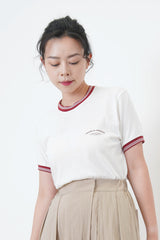 White jersey vintage style tee