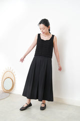 Black wavy texture crochet vest