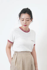White jersey vintage style tee