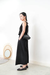 Black wavy texture crochet vest