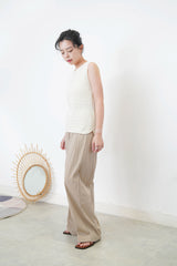 Checked texture vest w/ round hem