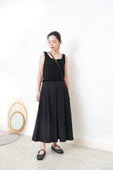 Black wide leg palazzo in elastic waist