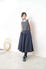 Grey split hem vest in premium wool