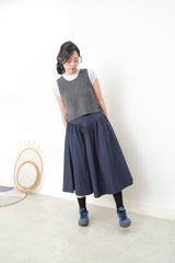 Grey split hem vest in premium wool