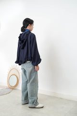 Straight cut jeans w/ elastic waistband