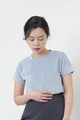 Blue velvet tee top