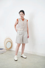 Brown stripes pattern vest