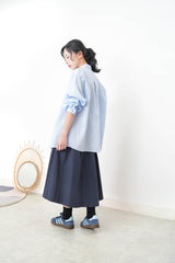 Blue stripes smooth silk shirt