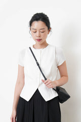 2 ways purple pillow bag w/ premium leather
