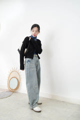 Black glitter cardigan w/ strings