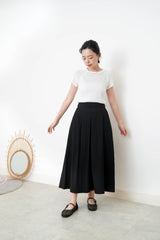 Black wide leg palazzo in elastic waist