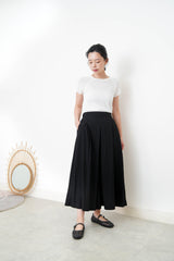 Black wide leg palazzo in elastic waist