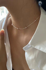 925 silver flower beads choker