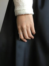 Silver rain drop ring in adjustable design