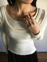 Silver rain drop ring in adjustable design