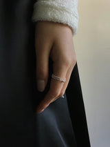 Silver rain drop ring in adjustable design