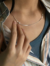 Premium silver necklace in minimal knots