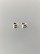 Silver double rings earrings