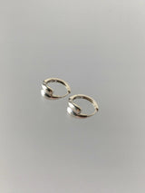 Silver double rings earrings