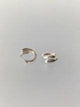 Silver double rings earrings