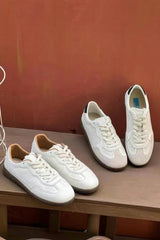 Details leather sneakers