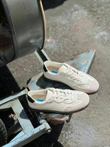 Details leather sneakers