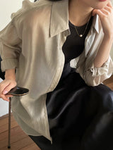 Silver minimal pearl necklace