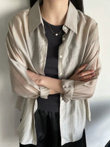 Silver minimal pearl necklace