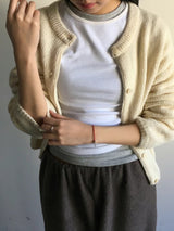 Red rope with silver beads bracelet