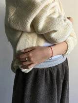 Red rope with silver beads bracelet