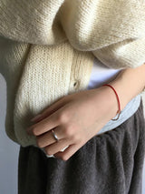 Red rope with silver beads bracelet