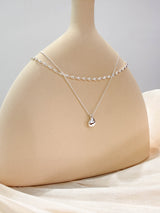 Pack of 2 necklace w/ teardrop and dotted chain