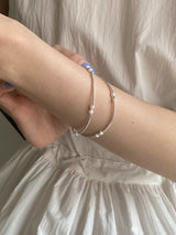 925 silver and pearl double bracelet