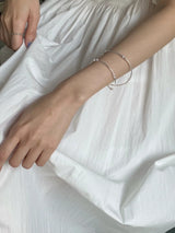 925 silver and pearl double bracelet