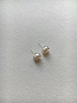 Oval pearl 925 silver earrings