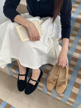 Suede style loafer with straps