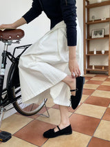 Suede style loafer with straps