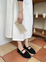 Suede style loafer with straps