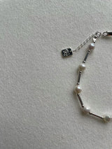 Pearl and silver bracelet