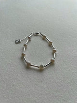 Pearl and silver bracelet