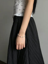 Pearl and silver bracelet