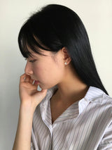 Stone silver earrings