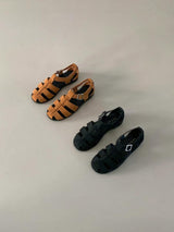 Black strappy shoes