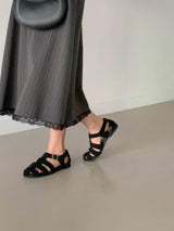 Black strappy shoes