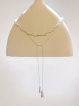 Long tie knot necklace