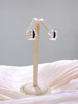 Blue ruffle earrings