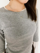Ribbon necklace in double chain