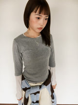 Ribbon necklace in double chain
