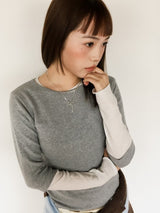 Ribbon necklace in double chain