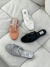 Orange mesh ballet sandals